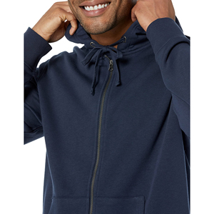 Sudadera con Capucha Azul Marino para Hombre, con Cierre, 100% Algodón, Forro Polar, Transpirable, Elegante, con Logotipo Personalizado y Opciones de Talla - Product Image 3