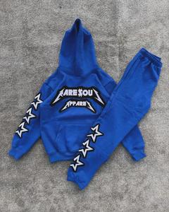 Conjunto Deportivo Rits para Hombre, Sudadera con Capucha Azul, Pantalones de Algodón, Ropa Urbana de Manga Larga, para Otoño, Precio Económico al por Mayor - Product Image 1