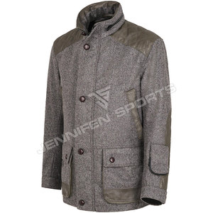 Veste de chasse pour homme en duvet d'oie, 100% laine, haut de gamme, longue, personnalisée, chaude, veste de chasse sur mesure - Product Image 1