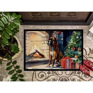 <b>Boxer</b> Cozy <b>Christmas</b> Doormat Non-Slip Washable Low Pile 24H X 36W Indoor and Outdoor Entryway Rug for Front Door - Product Image 3