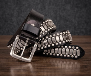 Custom Design Engraved Cow Hide <b>Leather</b> Men Waterproof Steel Rectangular Pin Vintage Fashionable Handmade B S International - Product Image 1
