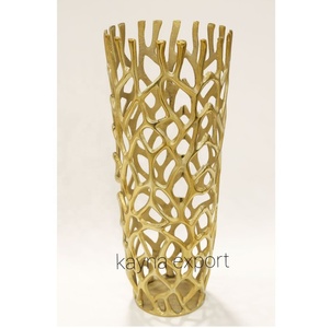 Vases décoratifs à fleurs en métal nickelé pour mariage Vases à fleurs en métal moulé en aluminium pour la décoration de la maison Décoration de table centrale - Product Image 5