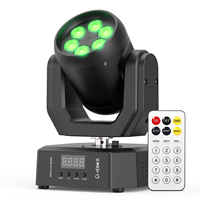 Mini projecteur LED RGBW 60W à tête mobile DMX512 avec télécommande, éclairage de scène pour bars et KTV