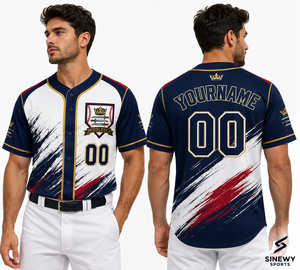 Maillot de baseball pour homme SINEWY SPORTS, impression numérique personnalisée, broderie, 100% polyester, évacuation de l'humidité, taille courte, grandes tailles adultes - Product Image 6