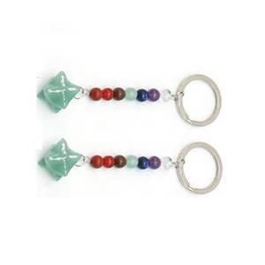 Porte-clés en cristal de haute qualité, aventurine verte, porte-clés Merkabah, porte-clés en pierre naturelle, cadeaux pour femmes, vente en gros - Product Image 2