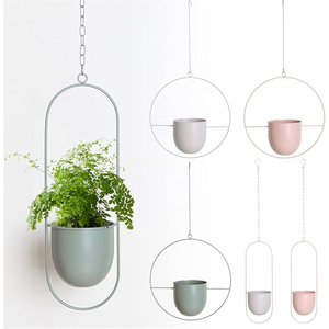 Macetero Colgante de Metal Ajustable de 2 Niveles para Plantas de Interior y Exterior, Soporte Moderno Minimalista de Hierro para Macetas, para Ventana o Techo - Product Image 2