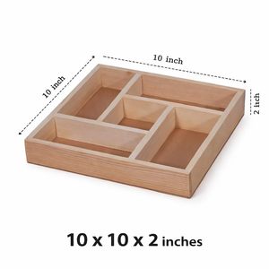 Plateau de rangement en bois avec séparateurs pour l'organisation des fournitures d'artisanat - Product Image 3