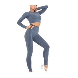 Conjuntos Deportivos Personalizados para Mujer, Ropa de Gimnasio y Fitness, Conjunto de Dos Piezas de Top de Yoga y Leggings de Cintura Alta - Product Image 5