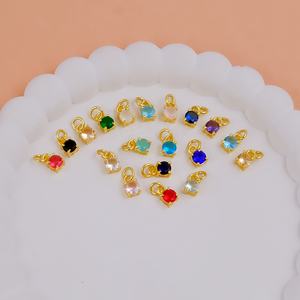 Conjunto de puntas de Latón chapado en oro redondo de Calcedonia Rosa delicada hecha a mano para la fabricación de joyas, suministros de joyería al por mayor - Product Image 6