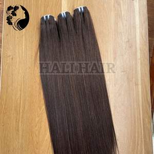 Venta al por mayor de cabello natural de Hali vietnamita Remy virgen pelo liso paquetes de trama de doble dibujado con extremos completos sin caída OEM ODM - Product Image 3