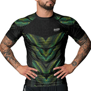 Rashguard pour homme de fabricant OEM, impression numérique par sublimation, compression respirante, séchage rapide, manches longues, 100% polyester - Product Image 4
