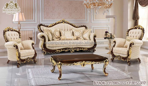 Rich Look Antique Polished Living Room Sofa Set <b>Victorian</b> Metallic 5 Seater Sofa Set Classic Living Room Sofa Set - Product Image 3