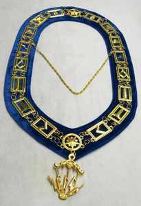 Collier de Collège Maçonnique Bleu en Argent et Or Personnalisé, Fabrication en Gros de Régalia Maçonniques à Bas Prix - Product Image 6
