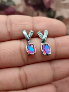 Pendientes de Cristal de Cuarzo Arcoíris, Joyería con Aspecto de Plata de Ley, Regalo para Mujer, Elegantes Pendientes Colgantes con Piedras Preciosas Coloridas - Product Image 6