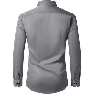 Camisas de Vestir para Hombre, Manga Larga, Elásticas, Sin Arrugas, para Boda, Formales, de Negocios, con Botones - Product Image 2
