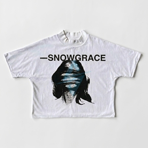 T-shirt court surdimensionné pour homme Snowgrace, manches courtes, col rond, jersey en coton, style streetwear, impression photo, logo sur le devant - Product Image 1