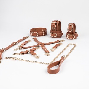 Premium Chrome Tanned Genuine Leather Restraints 11Pcs <b>Kit</b> Wholesale <b>Bondage</b> Fetish Gear Manufacturer RTTS-0030 - Product Image 4