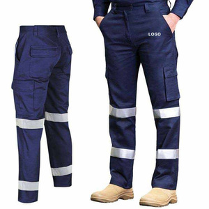 Pantalones de Trabajo de Seguridad Reflectantes 100% Algodón con Spandex, Pantalones de Protección Transpirables para Trabajadores de la Construcción - Product Image 1