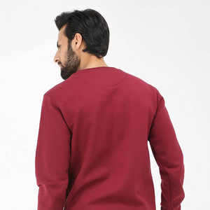 Men's Custom Logo Solid O-<b>Neck</b> Pullover Sweatshirt Casual Streetwear Embroidered Knitted Eco-Friendly Breathable Loose Fit - Product Image 4