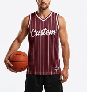 Maillot de basket-ball réversible personnalisé imprimé, unisexe, en polyester mesh, t-shirt de sport - Product Image 1