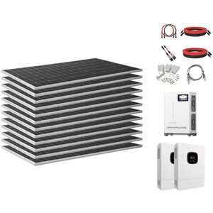 Kit Completo Sistema di Energia Solare 4800W 48V con 12 Pannelli Solari Monocristallini da 400W, Batteria LiFePO4 51.2V 300Ah, Sistema Ibrido 48V 10KW - Product Image 1