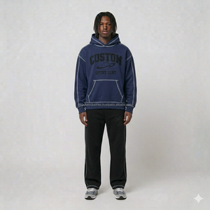 Two Piece Acid Wash Tracksuit Set Men <b>Zip</b>-<b>Up</b> <b>Jacket</b> Matching Joggers Custom Logo Print Streetwear 100% Polyester Wholesale - Product Image 4
