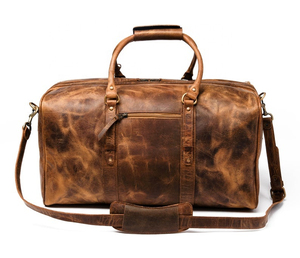 Bolsa Deportiva de Piel Auténtica con Estampado Personalizado, Duradera, HHD-0020B, para Hombre/Mujer, Bolsa de Viaje con Compartimento para Zapatos, Capacidad de 30-40L - Product Image 2