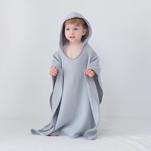 Serviette de bain à capuche pour enfants en coton, couleur unie, couverture portable, jaune moutarde, serviette à capuche pour enfants - Product Image 4