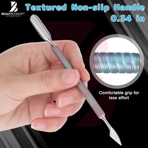 Outil de manucure double face en acier inoxydable : repousse-cuticules, nettoyeur d'ongles et coupe-cuticules - Product Image 5