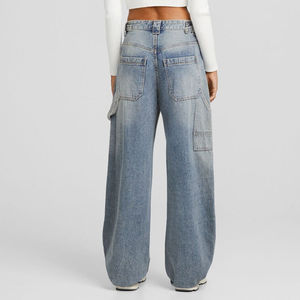 Jean en denim coupe bootcut affinée pour femme, design personnalisé, respirant, idéal pour l'été - Product Image 2