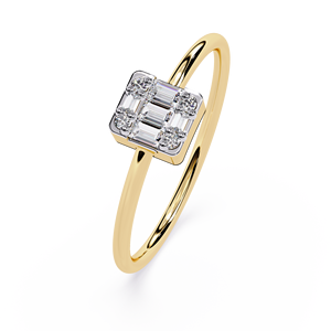 Anillos Apilables Clásicos y Sencillos de Oro Sólido de 14K con Diamantes Cultivados en Laboratorio CVD HPHT de Corte Baguette para Uso Diario - Product Image 4