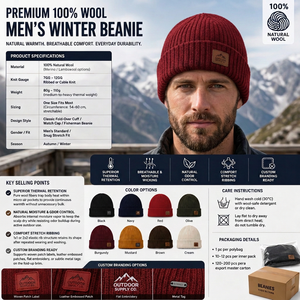 Casquette Trucker Unisexe Tendance en Coton Dobby Multi-Panneaux avec Revers Pliable, Respirante pour le Sport et l'Extérieur en Hiver - Product Image 4