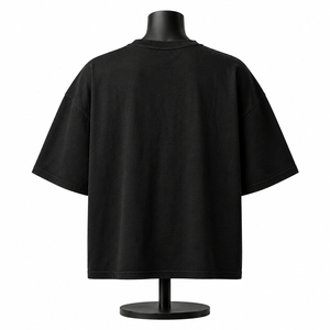 Trendy Oversized Formal Knitted T-<b>Shirt</b> for <b>Men</b> Loose Fit Cotton Streetwear Graphic Plain Custom <b>Print</b> Bulk - Product Image 3