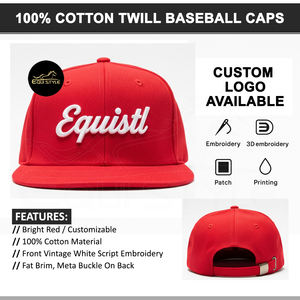 Gorras de Béisbol Rojas al por Mayor, Estilo Retro, con Visera Plana, Bordado 3D Vintage, Hebilla Metálica Ajustable, Gorras de Moda Urbana - Product Image 6
