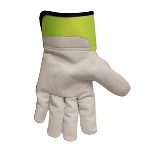 Gants de travail réfléchissants haute visibilité en cuir grainé de vachette premium, robustes, pour ébénistes et jardinage domestique - Product Image 2