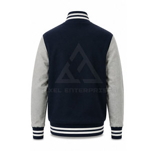 Custom Patchwork <b>Jacket</b> For <b>Men</b> Embroidered Details Snap Button <b>Wool</b> Blend Casual Streetwear Outerwear Wholesale - Product Image 3