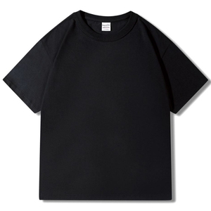 <b>Black</b> oversized cotton <b>tee</b> Custom logo streetwear top Crew neck short sleeve <b>shirt</b> Men's casual streetwear tshirt - Product Image 2