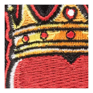 Most Popular Embroidered Red Heart Patch <b>Gold</b> Crown Sew-On Nonwoven Felt Merrow Border Adhesive Resin Embroidery Patches Custom - Product Image 4