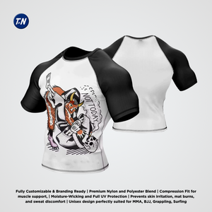 เสื้อรัดกล้ามเนื้อสำหรับผู้ใหญ่แบบยูนิเซ็กซ์สำหรับ MMA ป้องกันรังสียูวี ป้องกันเชื้อโรค พิมพ์ลายด้วยเทคนิคการถ่ายเทความร้อน ผลิตจากโพลีเอสเตอร์/สแปนเด็กซ์ - Product Image 2