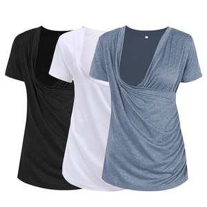 เสื้อคลุมคนท้องแบบรูดจีบ แขนยาว คอกว้าง สำหรับคุณแม่ตั้งครรภ์ - Product Image 1