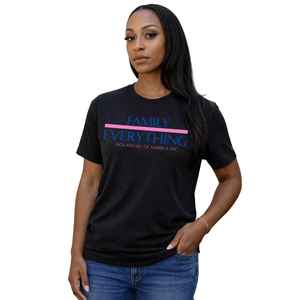 T-shirt unisexe en coton à manches courtes avec imprimé graphique « Family Over Everything », col rond, streetwear, vente en gros OEM - Product Image 3