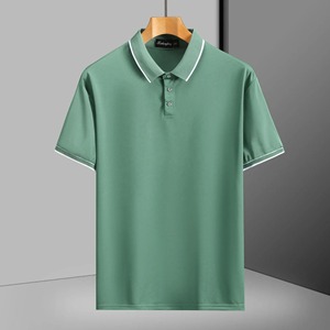 Camiseta de Manga Corta para Hombre, Negra y Blanca, de Tela de Rizo, Spandex/Algodón, Secado Rápido, Lisa, Informal, con Logotipo Frontal, Venta al Por Mayor - Product Image 1