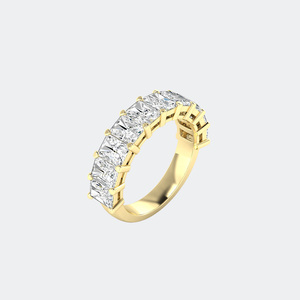 3.00CTW Radiant Cut Lab Grown Diamond Half Eternity <b>Ring</b> <b>Gold</b> VVS2 EF Prong <b>Set</b> Stackable Wedding Band Brilliant Jewelry - Product Image 1