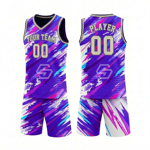 Tenue d'équipe de haute qualité pour jeunes, personnalisée, imprimée par sublimation, respirante, 100% polyester, ensemble de basket-ball rose, personnalisé pour hommes et femmes - Product Image 3