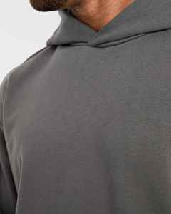 Sudadera con Capucha Extra Grande para Hombre, Color Sólido, Felpa, Estilo Casual, Tejido de Punto, Largo Regular, Gris, Personalizable OEM ODM, Sialkot, Pakistán - Product Image 5