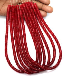 Cuentas Redondas Planas de Cuarzo Bio Rojo Cereza |   Perlas Bio de Cuarzo Rojo |   Cuentas Redondas Lisas | Suministros para la Fabricación de Joyería | Abalorio para pulsera DIY - Product Image 1