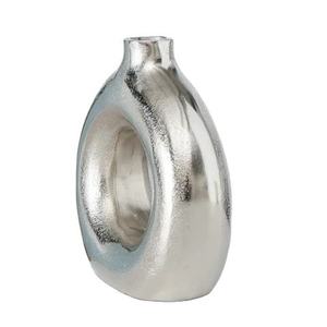 Jarrón de metal redondo para flores, el más vendido, decoración para mesa de sala de estar, centro de mesa, jarrón floral plateado de metal. - Product Image 1