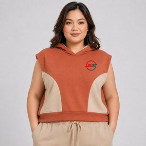Hoodie sans manches pour femme de haute qualité, logo personnalisé, en molleton de coton doux, respirant, confortable, streetwear décontracté, vente en gros - Product Image 1