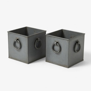 Jardinera Doble Cuadrada de Hierro Galvanizado de 35 cm, Maceta de Metal Rústica para Jardín, Patio, Hotel, Paisajismo Comercial al Aire Libre, Venta al Por Mayor - Product Image 1