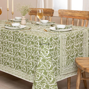 Indian Handmade Premium Quality Eco-friendly Floral Pattern Cotton <b>Table</b> <b>Cover</b> Modern Style for Wedding Use - Product Image 4